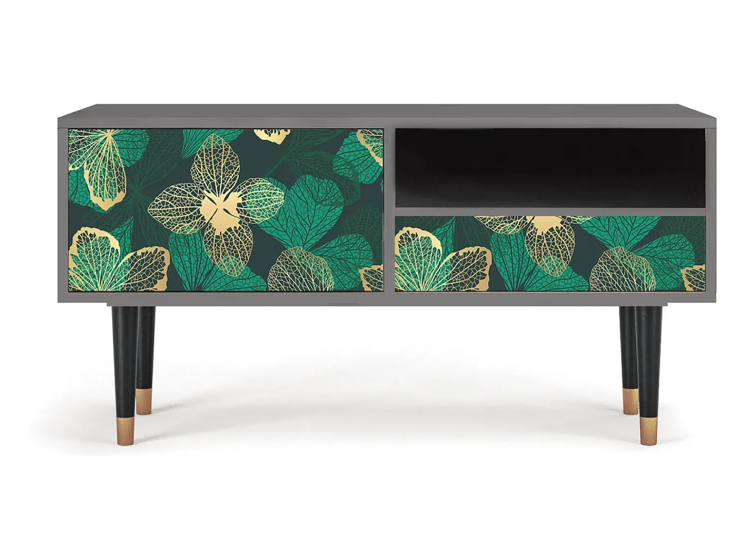 Mueble de TV - 115х59х48 cm - T3 - Green Flower, Cinza^ Móvel De Tv