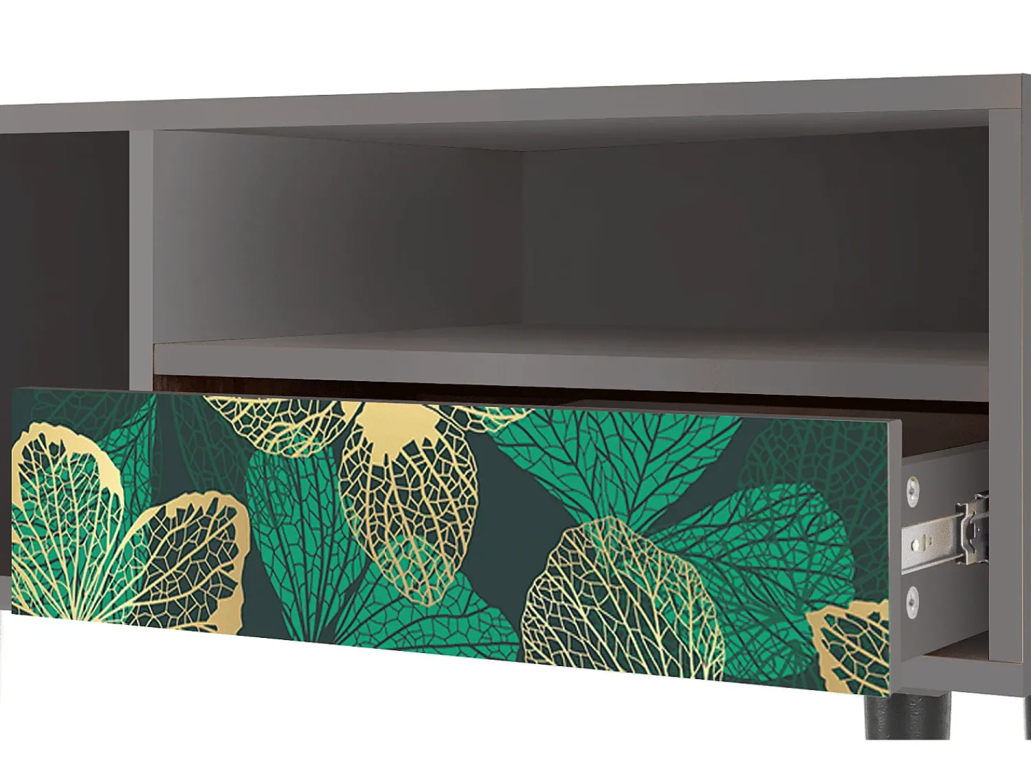 Mueble de TV - 115х59х48 cm - T3 - Green Flower, Cinza^ Móvel De Tv