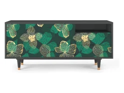 Outlet Mueble de TV - 125х56х41 cm - T7 - Green Flower, Antracite Cinza antracite