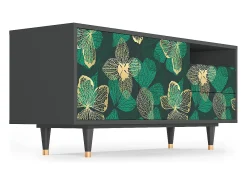 Outlet Mueble de TV - 125х56х41 cm - T7 - Green Flower, Antracite Cinza antracite