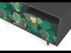 Outlet Mueble de TV - 125х56х41 cm - T7 - Green Flower, Antracite Cinza antracite
