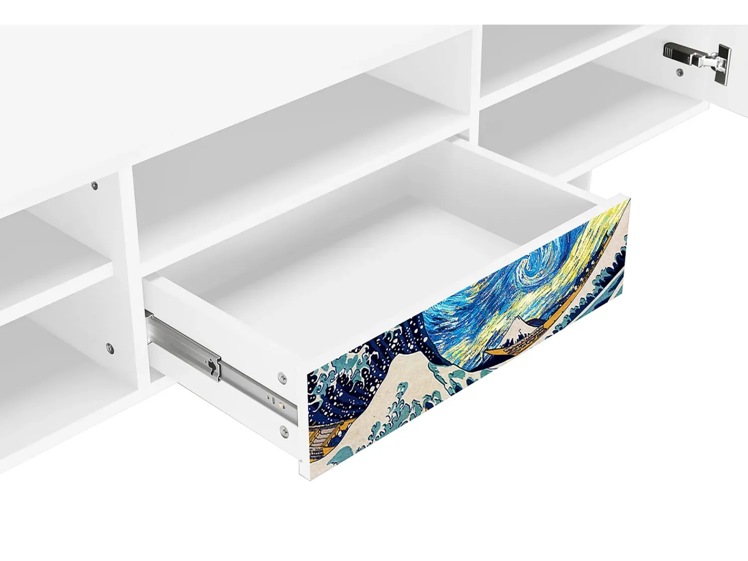 Mueble de TV - 170х59х41 cm - T6 - Great Wave, Branco^ Móvel De Tv