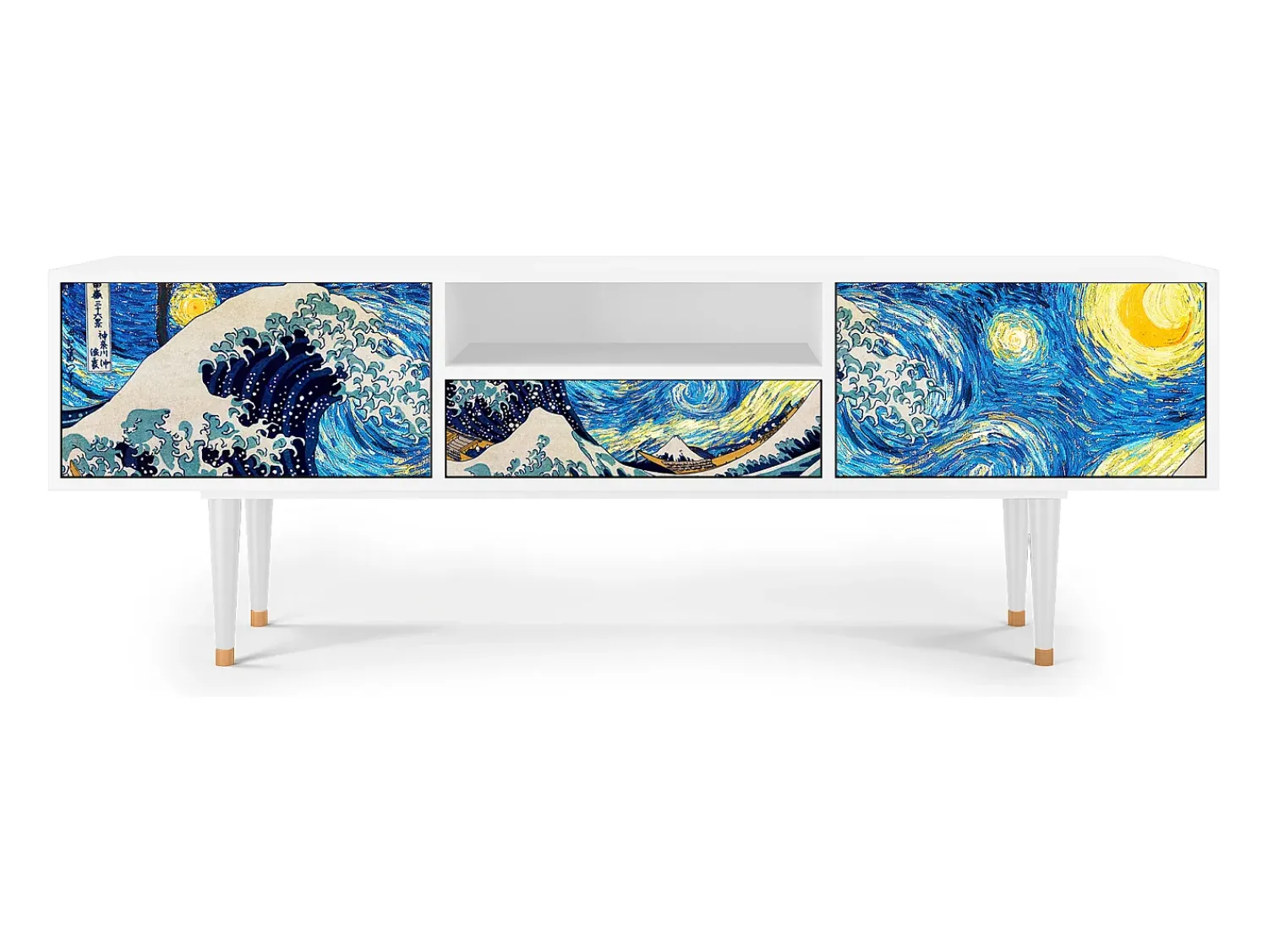 Mueble de TV - 170х59х41 cm - T6 - Great Wave, Branco^ Móvel De Tv