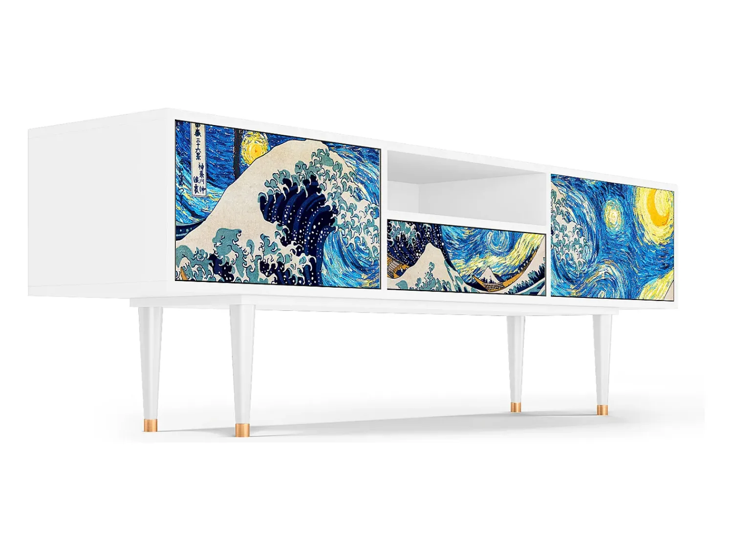 Mueble de TV - 170х59х41 cm - T6 - Great Wave, Branco^ Móvel De Tv
