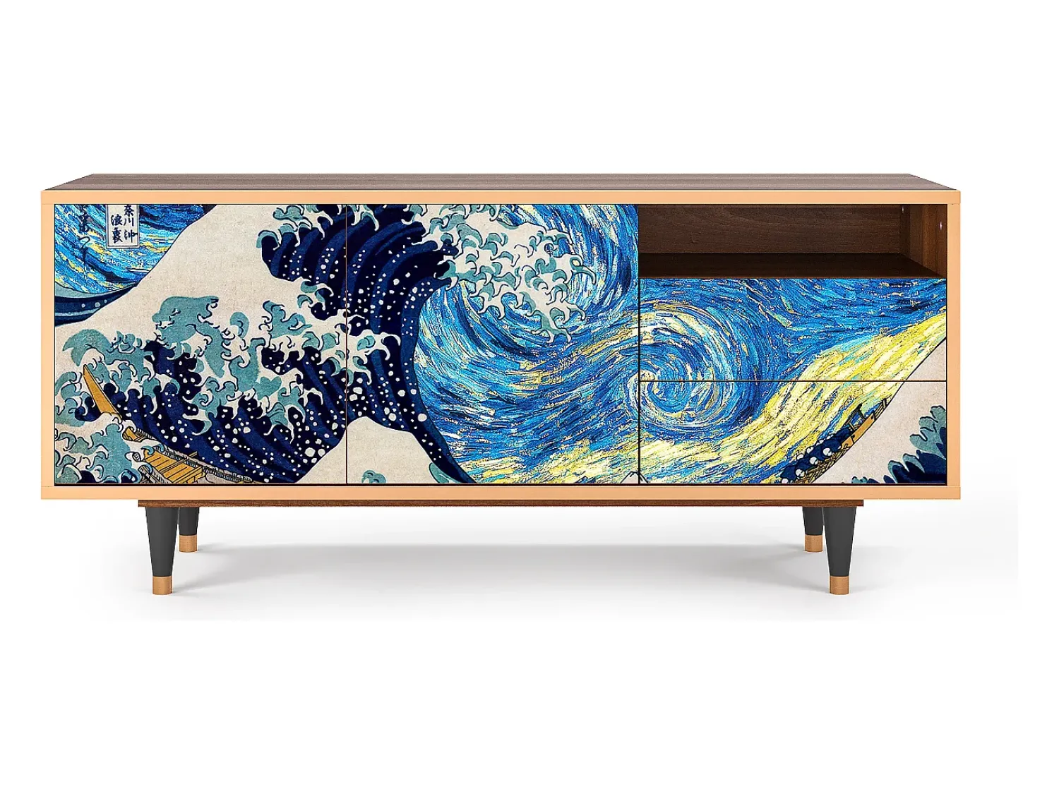 Discount Mueble de TV - 125х56х41 cm - T7 - Great Wave, Nogueira Castanho