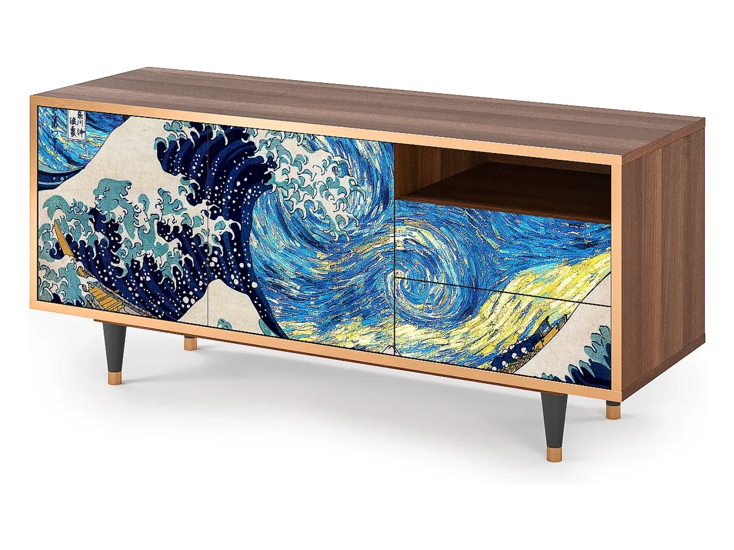 Discount Mueble de TV - 125х56х41 cm - T7 - Great Wave, Nogueira Castanho