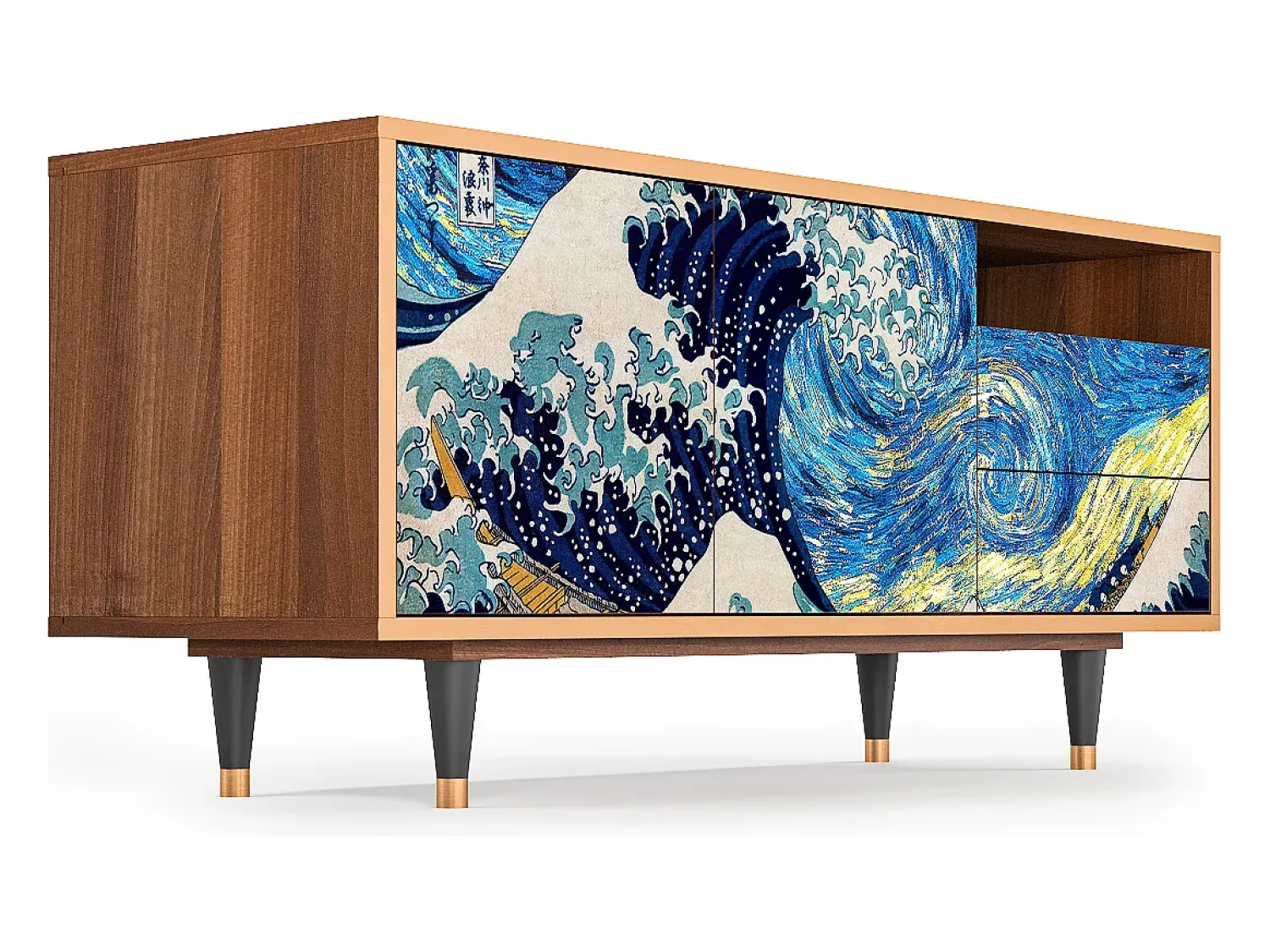 Discount Mueble de TV - 125х56х41 cm - T7 - Great Wave, Nogueira Castanho