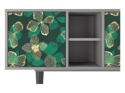 Mueble de TV - 150х69х41 cm - T5 - Green Flower, Cinza^ Móvel De Tv