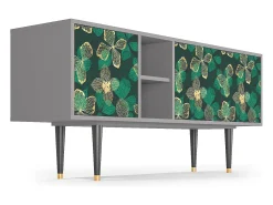 Mueble de TV - 150х69х41 cm - T5 - Green Flower, Cinza^ Móvel De Tv