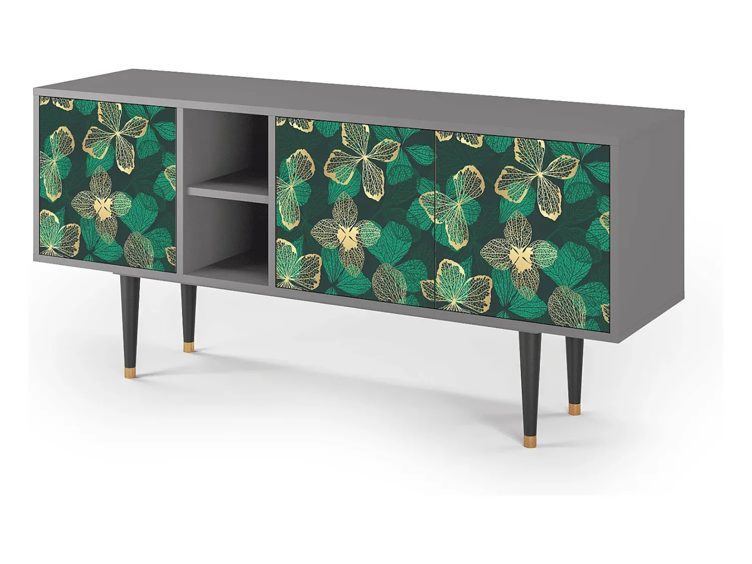 Mueble de TV - 150х69х41 cm - T5 - Green Flower, Cinza^ Móvel De Tv