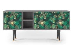 Mueble de TV - 150х69х41 cm - T5 - Green Flower, Cinza^ Móvel De Tv
