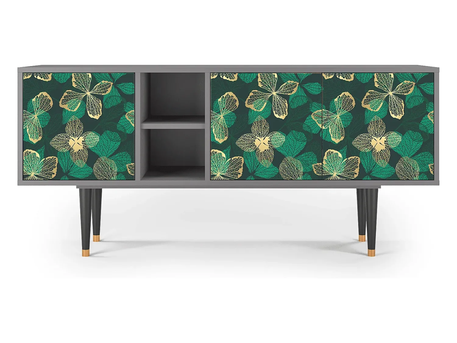 Mueble de TV - 150х69х41 cm - T5 - Green Flower, Cinza^ Móvel De Tv