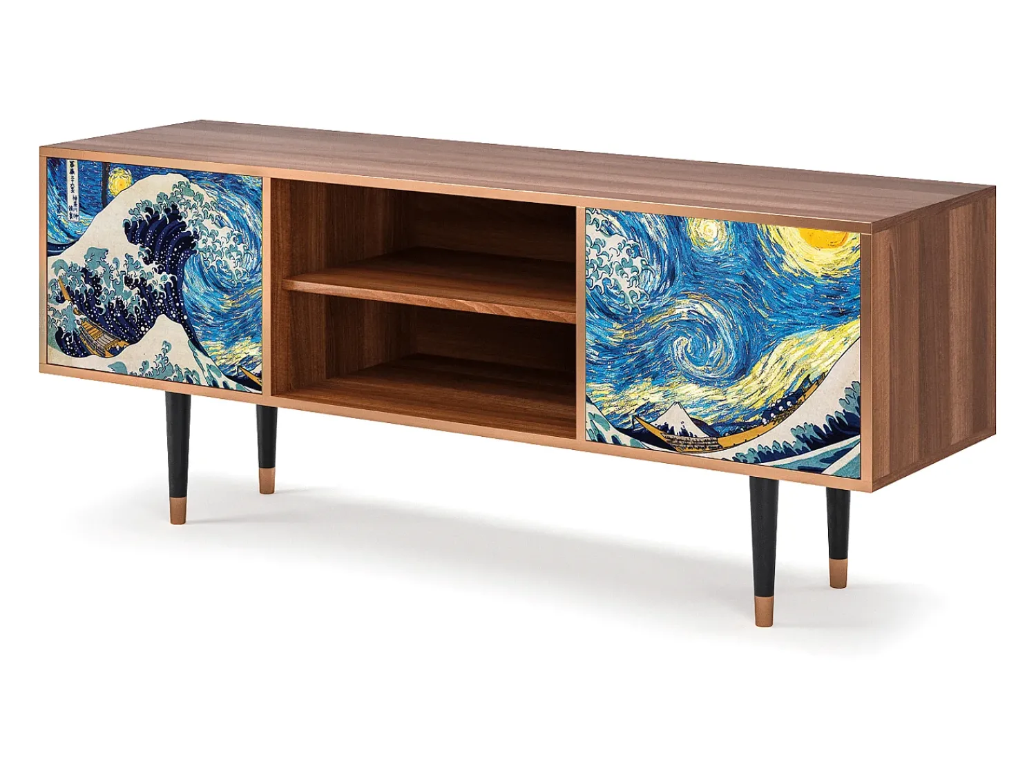 Best Mueble de TV - 170х69х48 cm - T2 - Great Wave, Nogueira Castanho