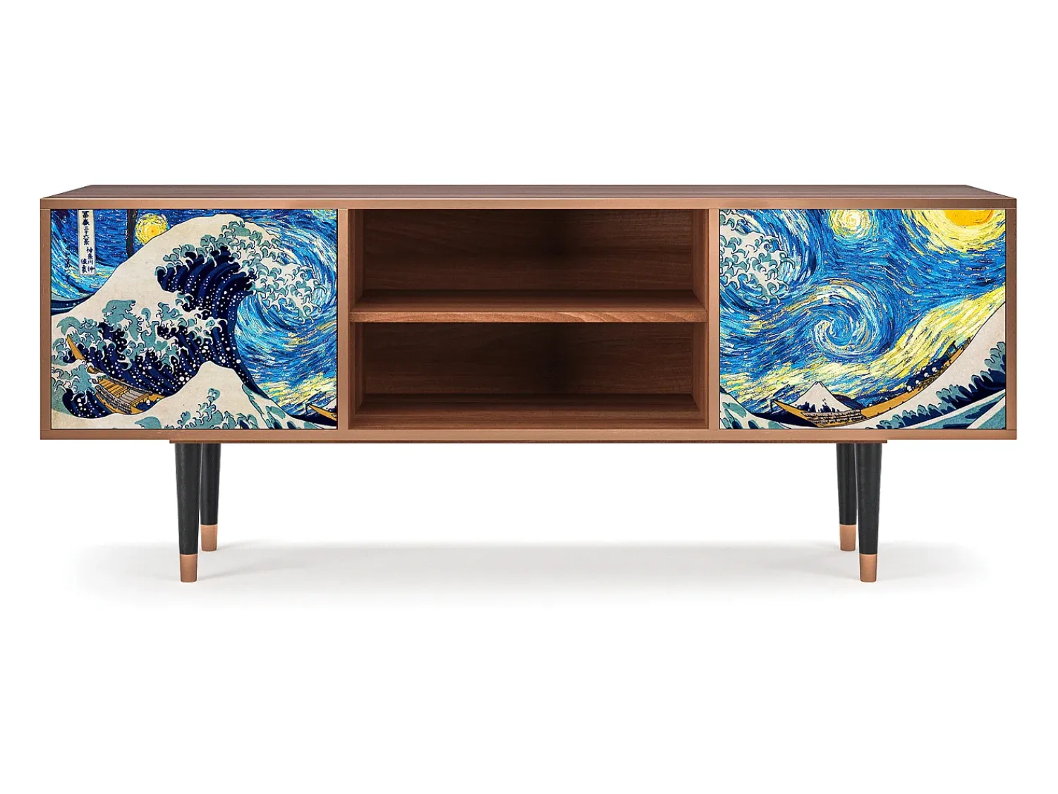 Best Mueble de TV - 170х69х48 cm - T2 - Great Wave, Nogueira Castanho