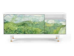 Best Mueble de TV - 125х56х41 cm - T7 - Green Wheat Fields, Branco Bege