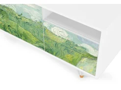 Best Mueble de TV - 125х56х41 cm - T7 - Green Wheat Fields, Branco Bege