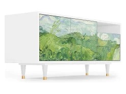 Best Mueble de TV - 125х56х41 cm - T7 - Green Wheat Fields, Branco Bege