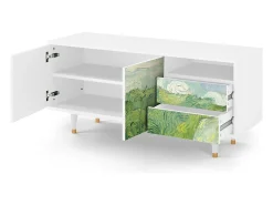 Best Mueble de TV - 125х56х41 cm - T7 - Green Wheat Fields, Branco Bege