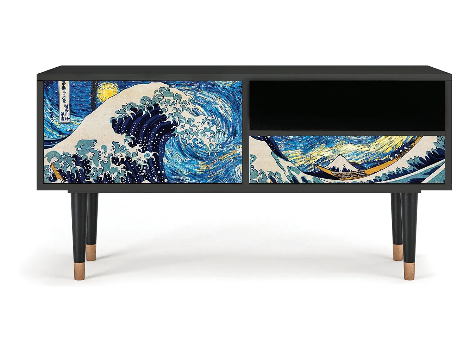 Móvel De Tv| Mueble de TV - 115х59х48 cm - T3 - Great Wave, Antracite Cinza antracite