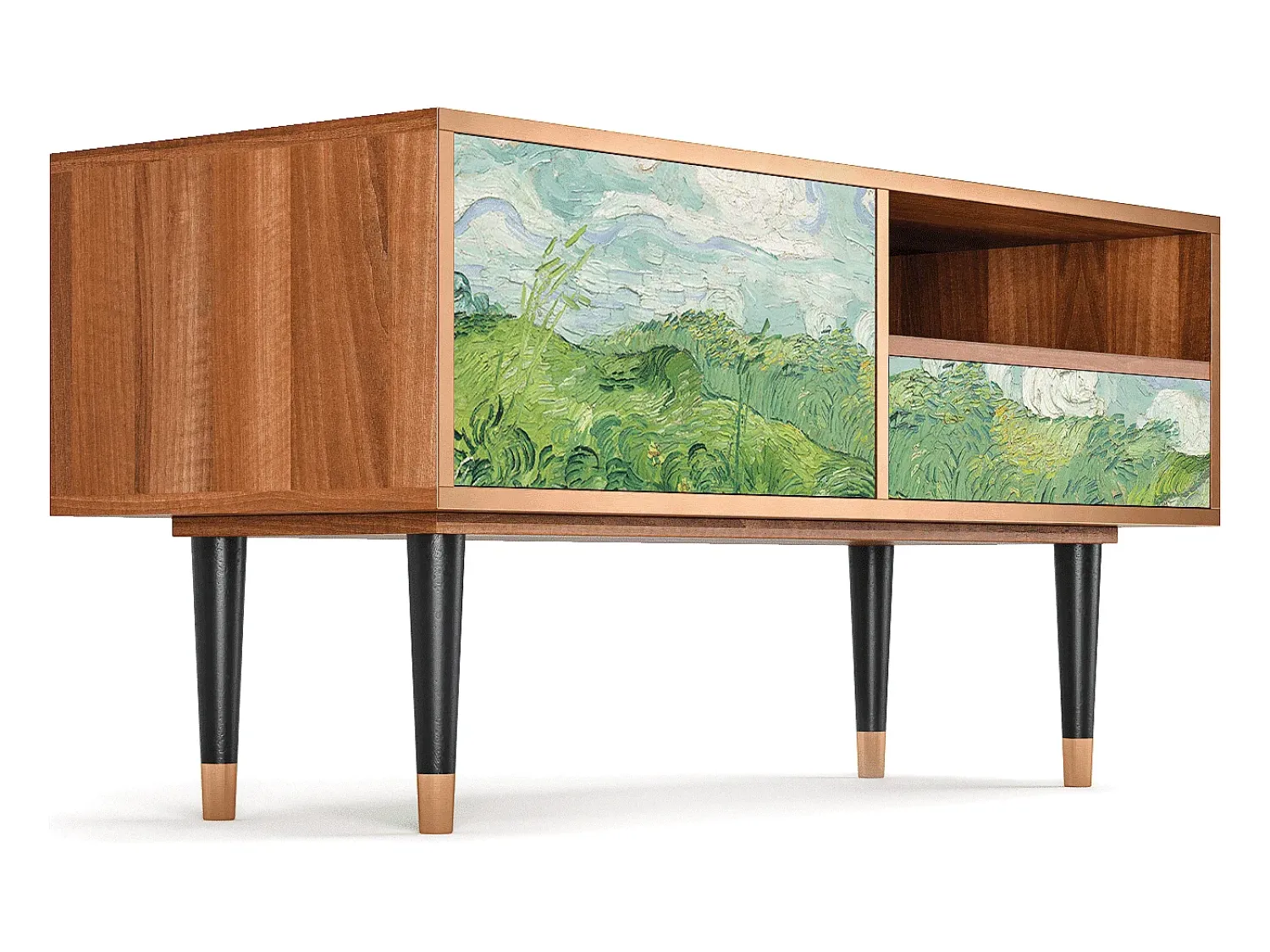 Mueble de TV - 115х59х48 cm - T3 - Green Wheat Fields, Nogueira^ Móvel De Tv