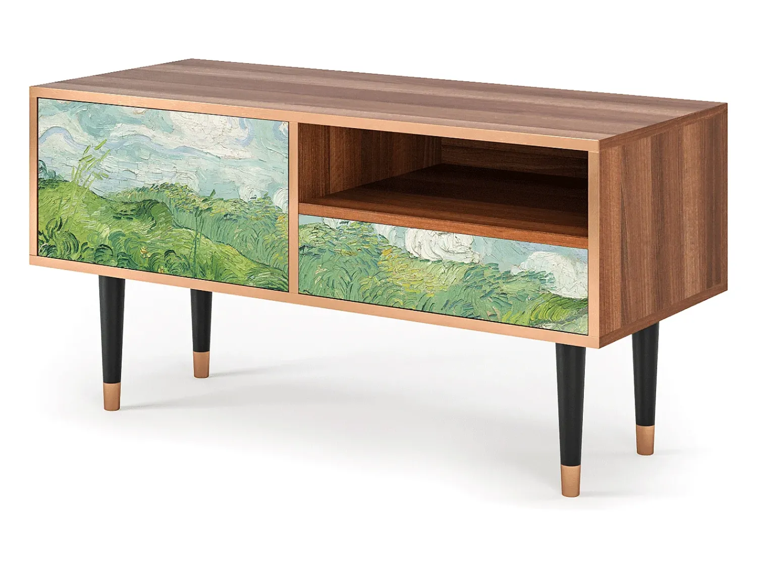 Mueble de TV - 115х59х48 cm - T3 - Green Wheat Fields, Nogueira^ Móvel De Tv
