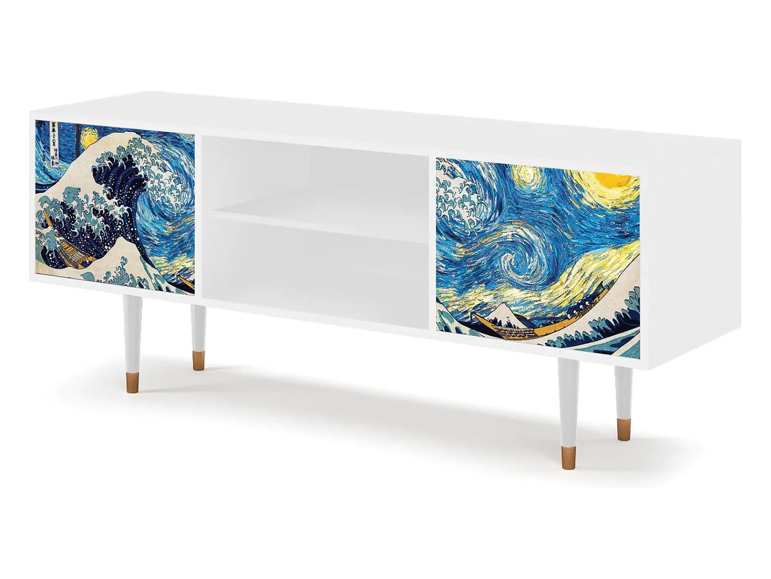 Móvel De Tv* Mueble de TV - 170х69х48 cm - T2 - Great Wave, Branco Bege