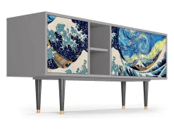 Discount Mueble de TV - 150х69х41 cm - T5 - Great Wave, Cinza Cinzento