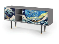 Discount Mueble de TV - 150х69х41 cm - T5 - Great Wave, Cinza Cinzento