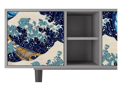 Discount Mueble de TV - 150х69х41 cm - T5 - Great Wave, Cinza Cinzento