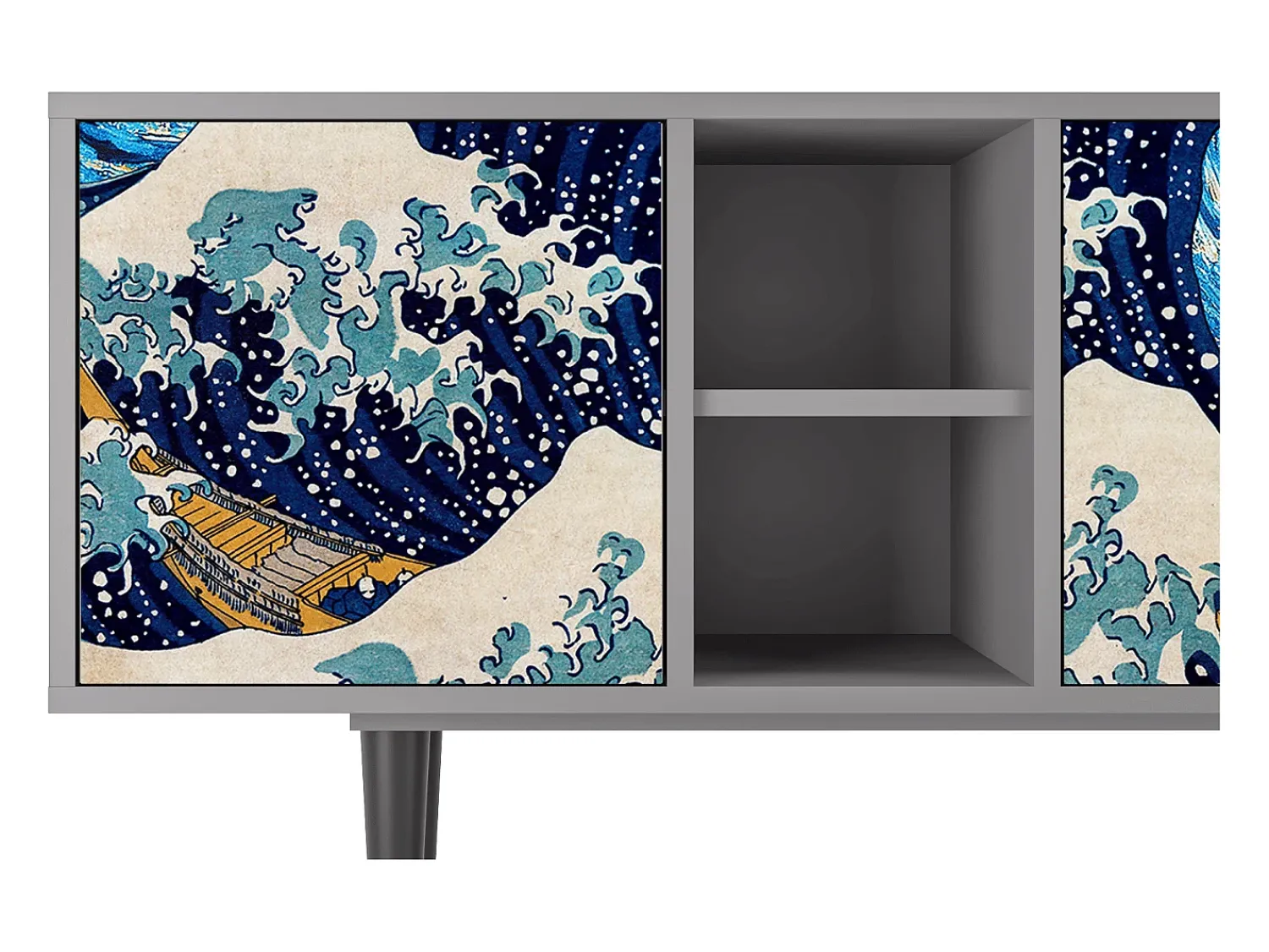 Discount Mueble de TV - 150х69х41 cm - T5 - Great Wave, Cinza Cinzento