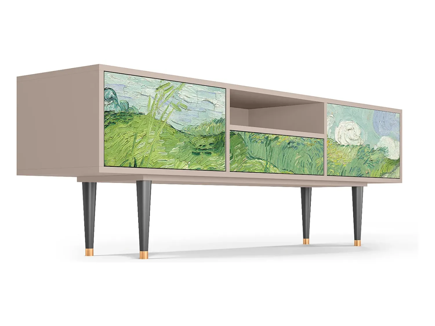 Móvel De Tv* Mueble de TV - 170х59х41 cm - T6 - Green Wheat Fields, Latte Bege