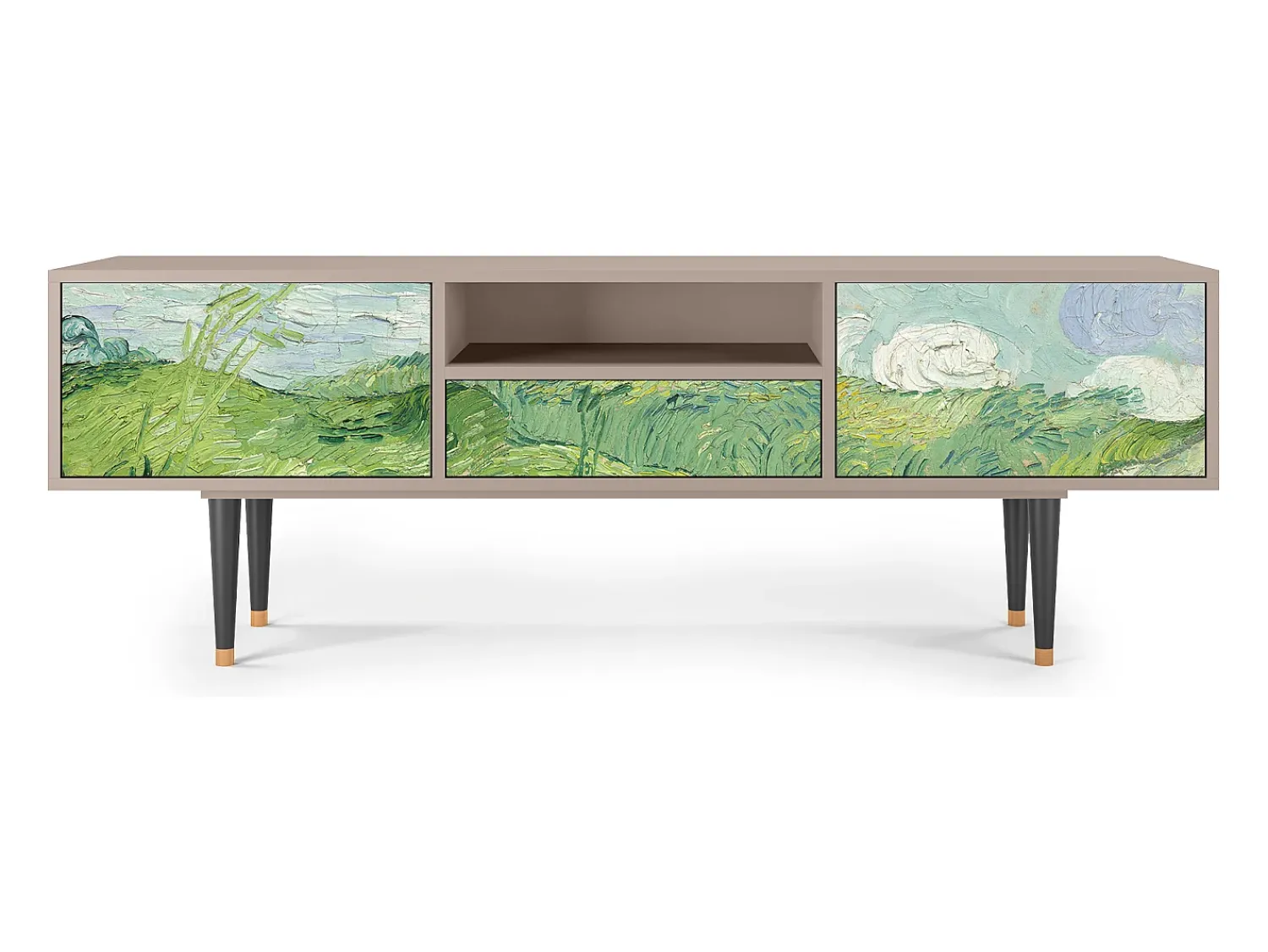 Móvel De Tv* Mueble de TV - 170х59х41 cm - T6 - Green Wheat Fields, Latte Bege