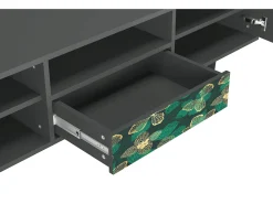 New Mueble de TV - 170х59х41 cm - T6 - Green Flower, Antracite Cinza antracite