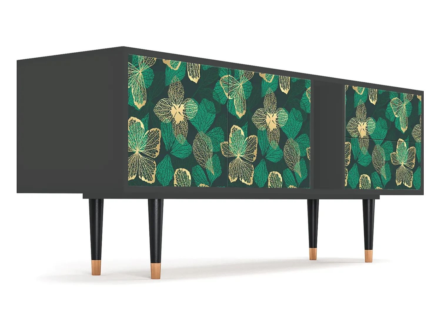Mueble de TV - 170х69х48 cm - T1 - Green Flower, Antracite^ Móvel De Tv