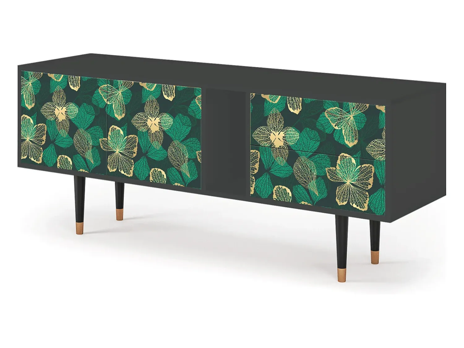 Mueble de TV - 170х69х48 cm - T1 - Green Flower, Antracite^ Móvel De Tv
