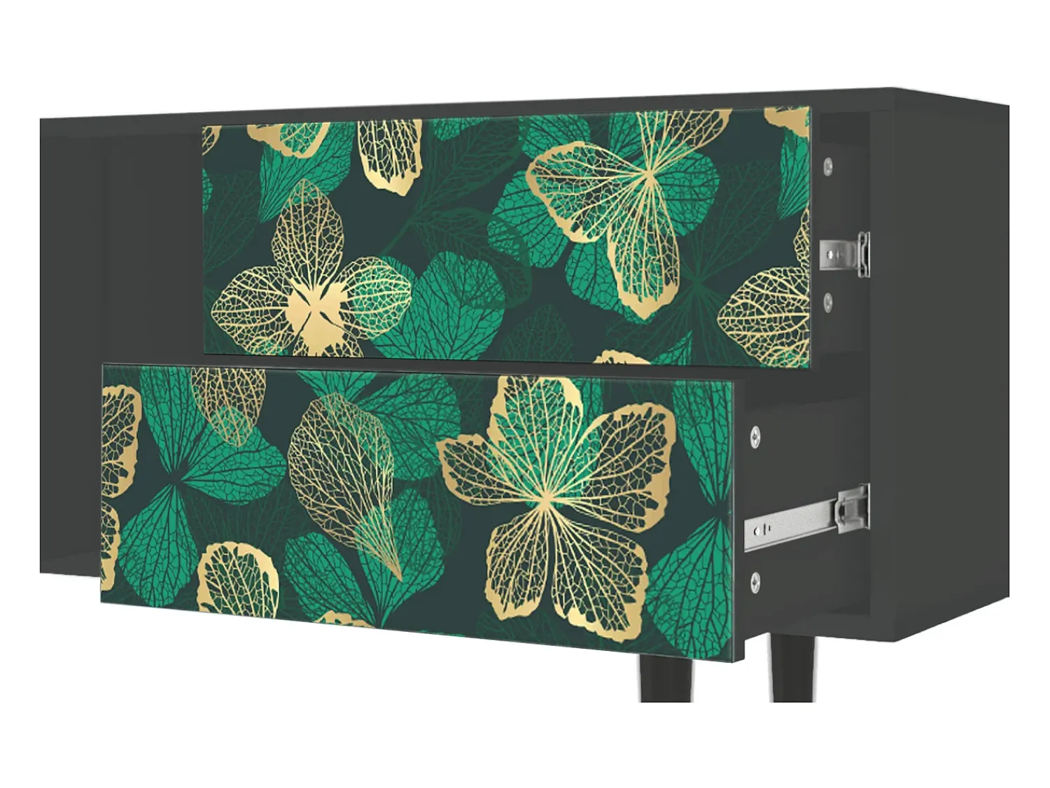 Mueble de TV - 170х69х48 cm - T1 - Green Flower, Antracite^ Móvel De Tv