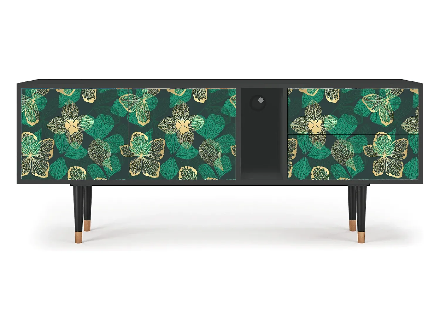 Mueble de TV - 170х69х48 cm - T1 - Green Flower, Antracite^ Móvel De Tv