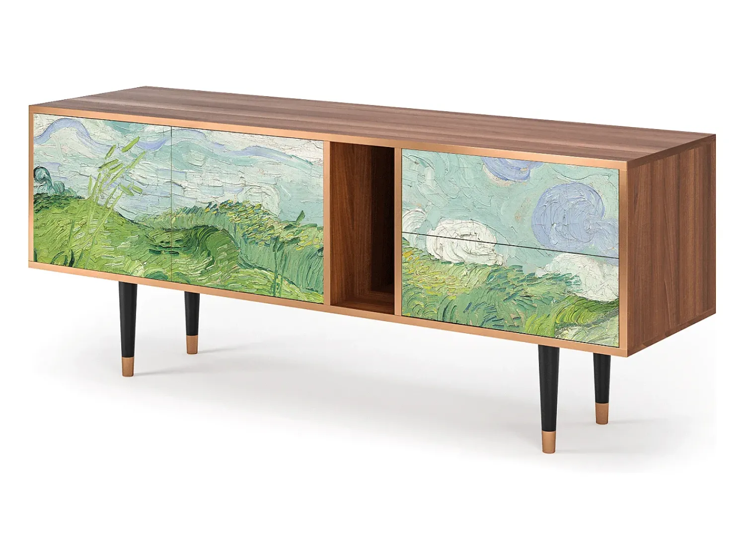 Mueble de TV - 170х69х48 cm - T1 - Green Wheat Fields, Nogueira Castanho