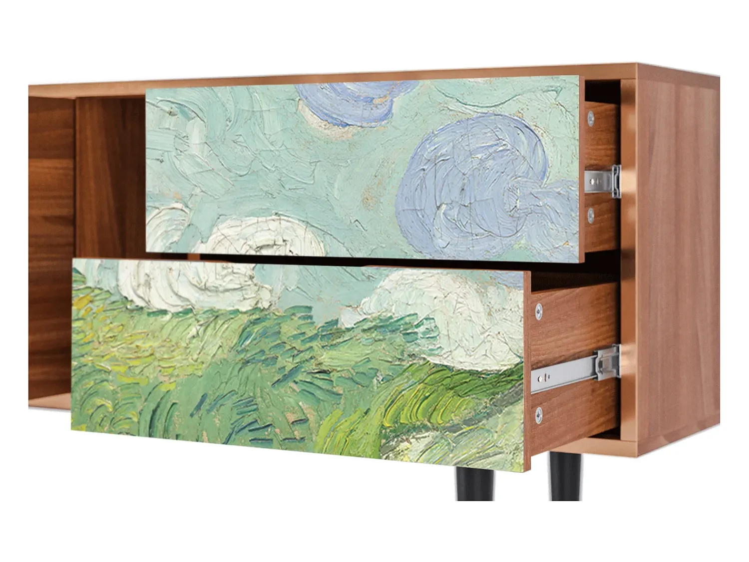 Mueble de TV - 170х69х48 cm - T1 - Green Wheat Fields, Nogueira Castanho