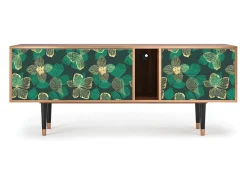 Móvel De Tv| Mueble de TV - 170х69х48 cm - T1 - Green Flower, Nogueira Castanho