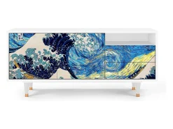 New Mueble de TV - 125х56х41 cm - T7 - Great Wave, Branco Bege