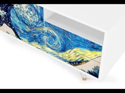 New Mueble de TV - 125х56х41 cm - T7 - Great Wave, Branco Bege