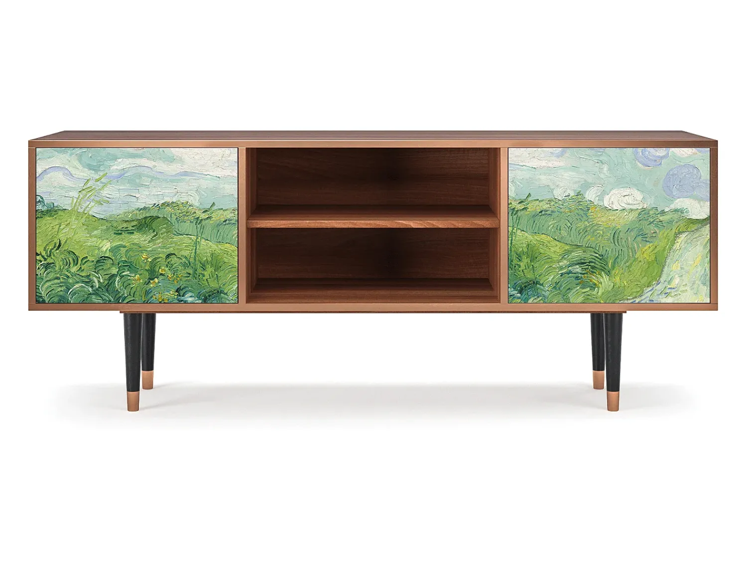 Hot Mueble de TV - 170х69х48 cm - T2 - Green Wheat Fields, Nogueira Castanho
