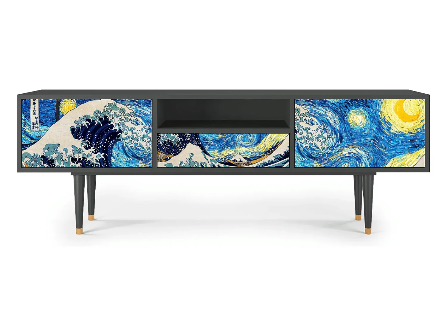 Clearance Mueble de TV - 170х59х41 cm - T6 - Great Wave, Antracite Cinza antracite