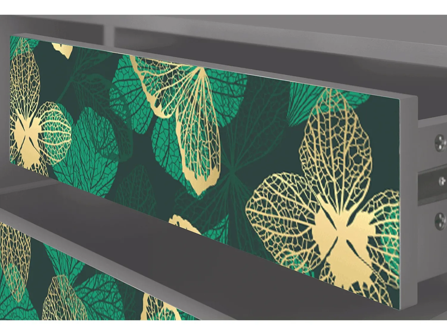 Móvel De Tv| Mueble de TV - 170х59х48 cm - T4 - Green Flower, Cinza Cinzento