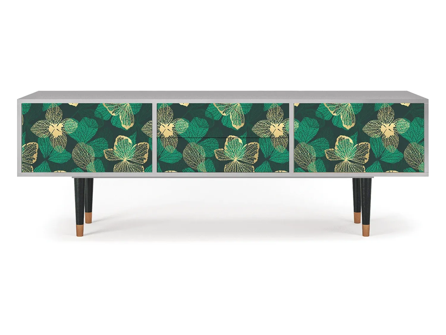 Móvel De Tv| Mueble de TV - 170х59х48 cm - T4 - Green Flower, Cinza Cinzento