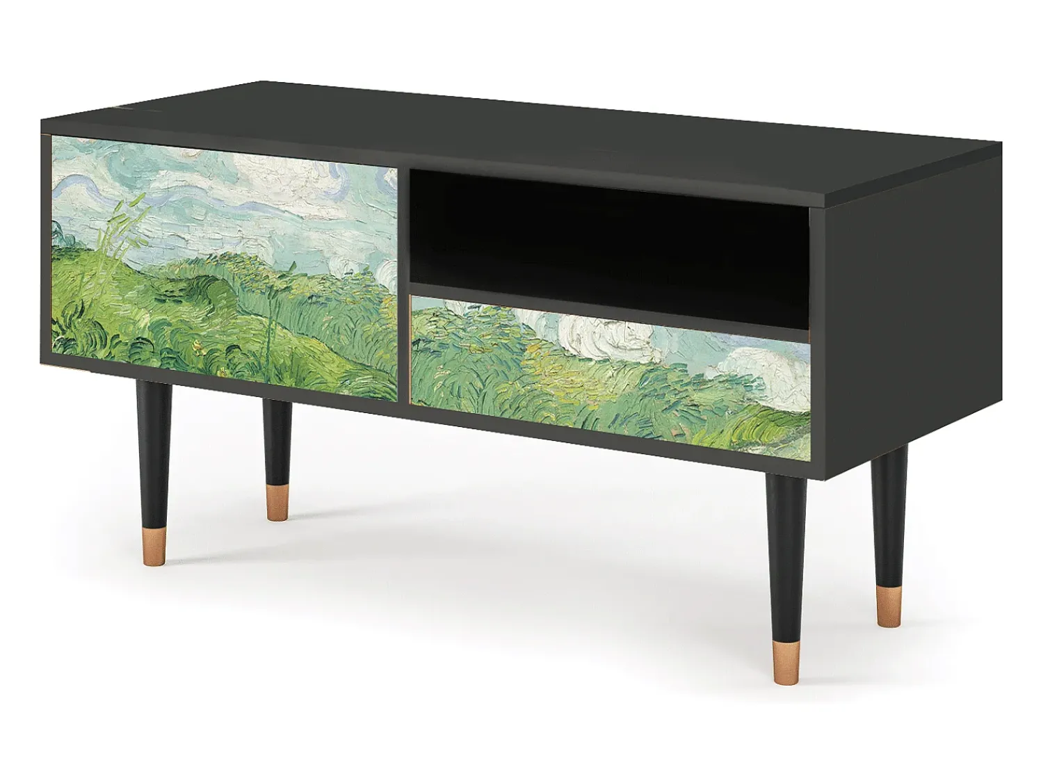 Mueble de TV - 115х59х48 cm - T3 - Green Wheat Fields, Antracite^ Móvel De Tv