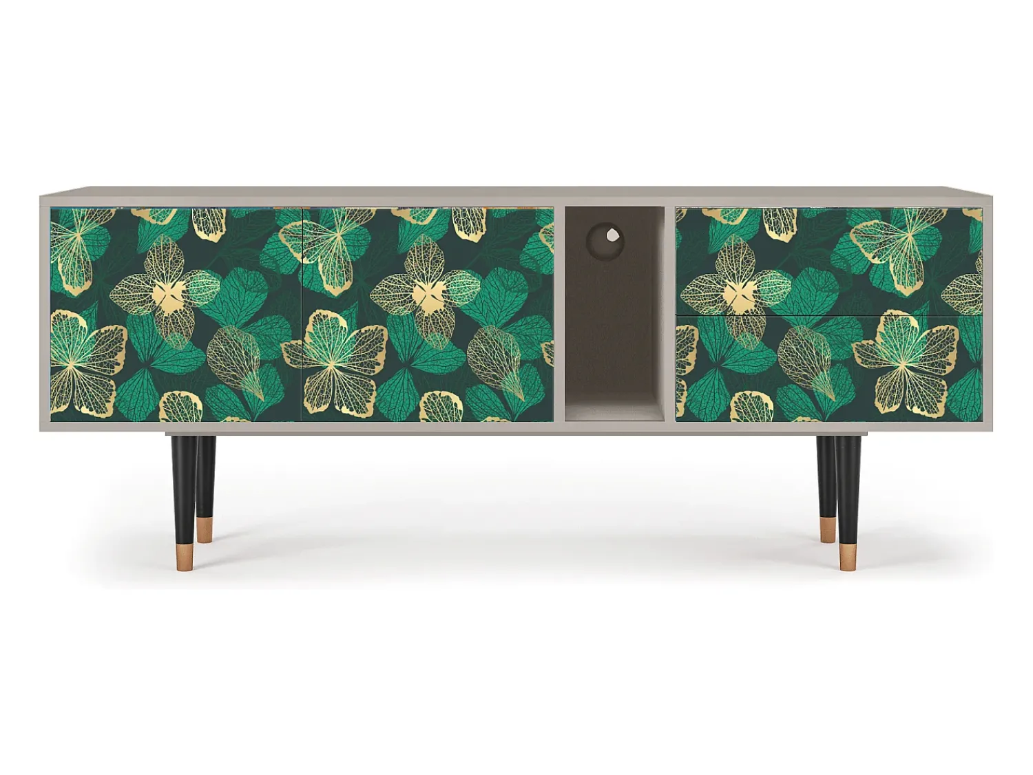 Móvel De Tv* Mueble de TV - 170х69х48 cm - T1 - Green Flower, Areia Bege