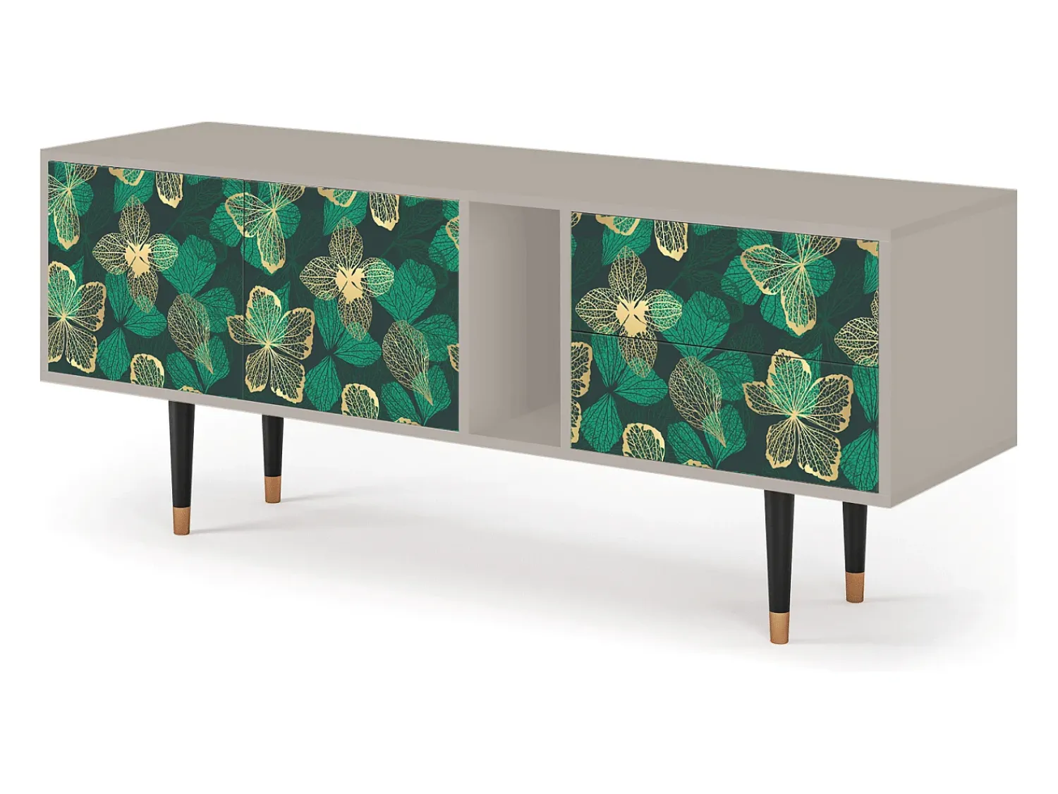 Móvel De Tv* Mueble de TV - 170х69х48 cm - T1 - Green Flower, Areia Bege