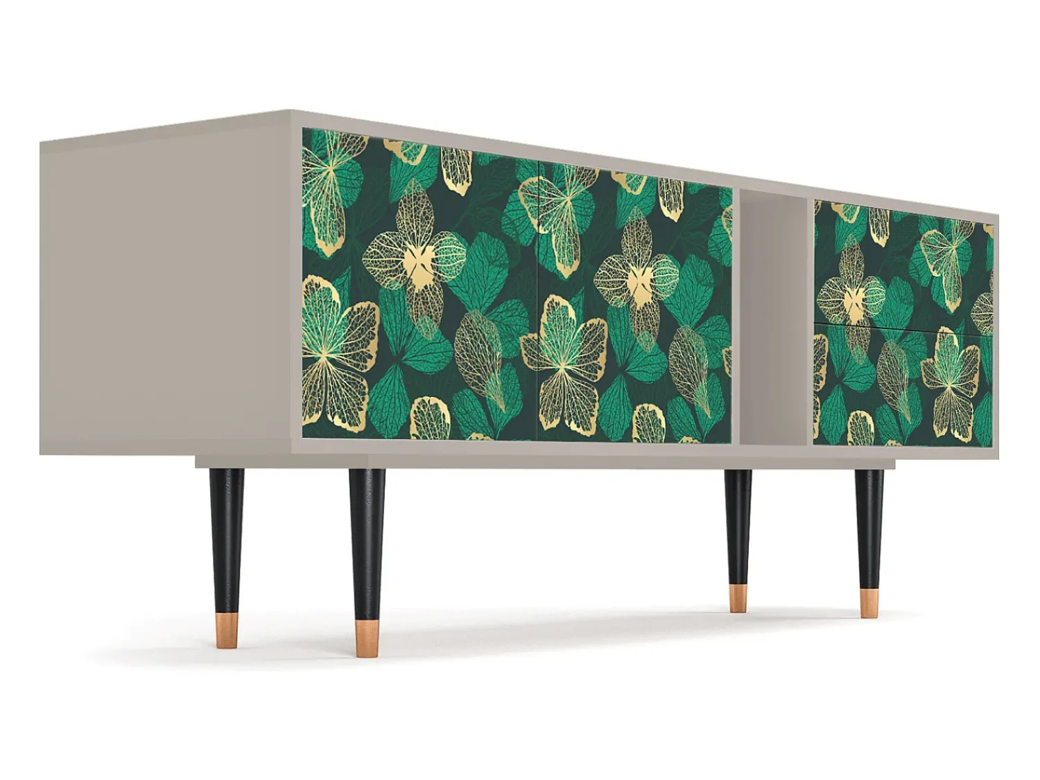 Móvel De Tv* Mueble de TV - 170х69х48 cm - T1 - Green Flower, Areia Bege
